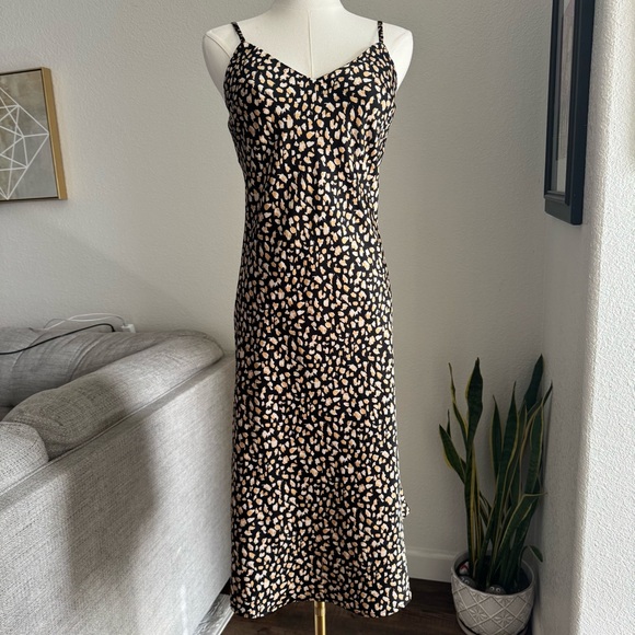 Forever 21 Dress S Sleeveless Small MIDI Fit Flare Cheetah Leopard Slip Sundress - Picture 2 of 7
